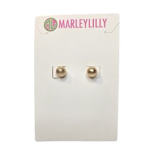 Marleylilly Fashion Jewelry Large Textured Brass Round Ball Stud Earrings